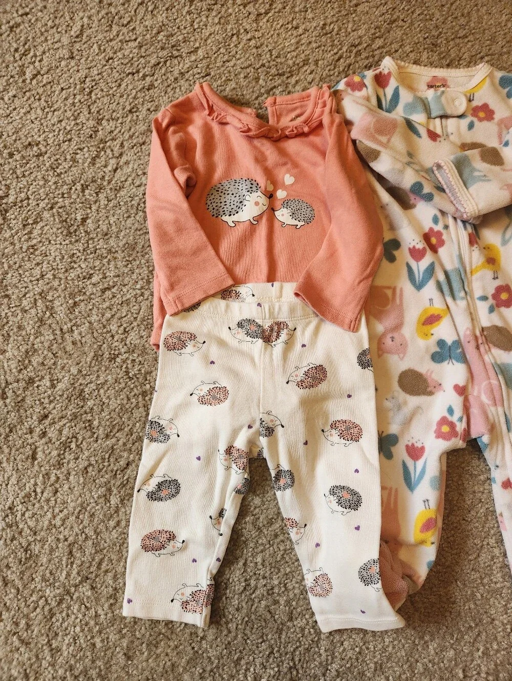 Large Mixed Lot of 6-9M Baby Girl Clothes Bodysuits Footies